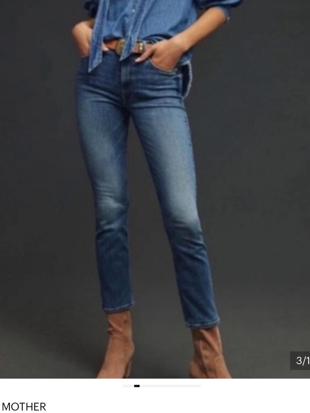 MOTHER The Mid Rise Dazzler Ankle Jeans in Healing Jar sz 33
